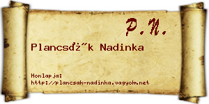 Plancsák Nadinka névjegykártya